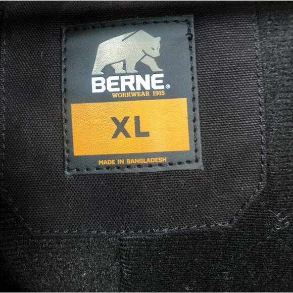 Berne Workwear Cornwell Tools Canvas Jacket Black Work Coat Quilted Hood Mens XL - Picture 10 of 12